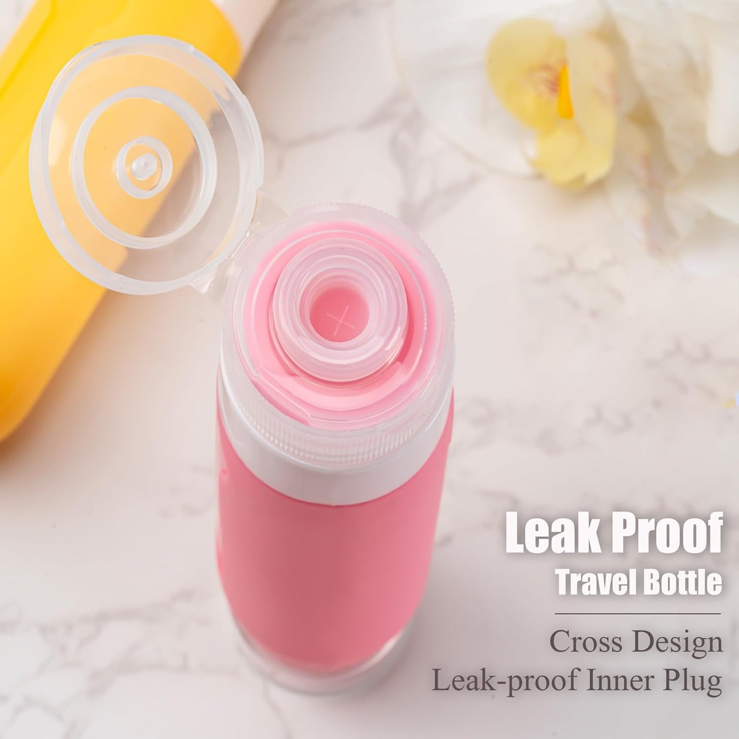4 Empty Silicone Refill Travel Bottles for Toiletries