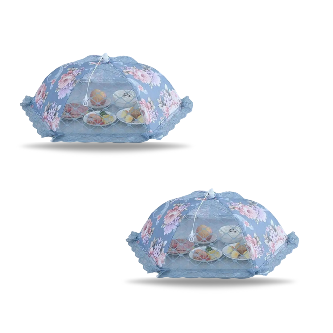 Premium Food Covering Tent | Foldable Umbrella Net with Pop-up Lid | Large Size (Floral CUISINEKEEPER)