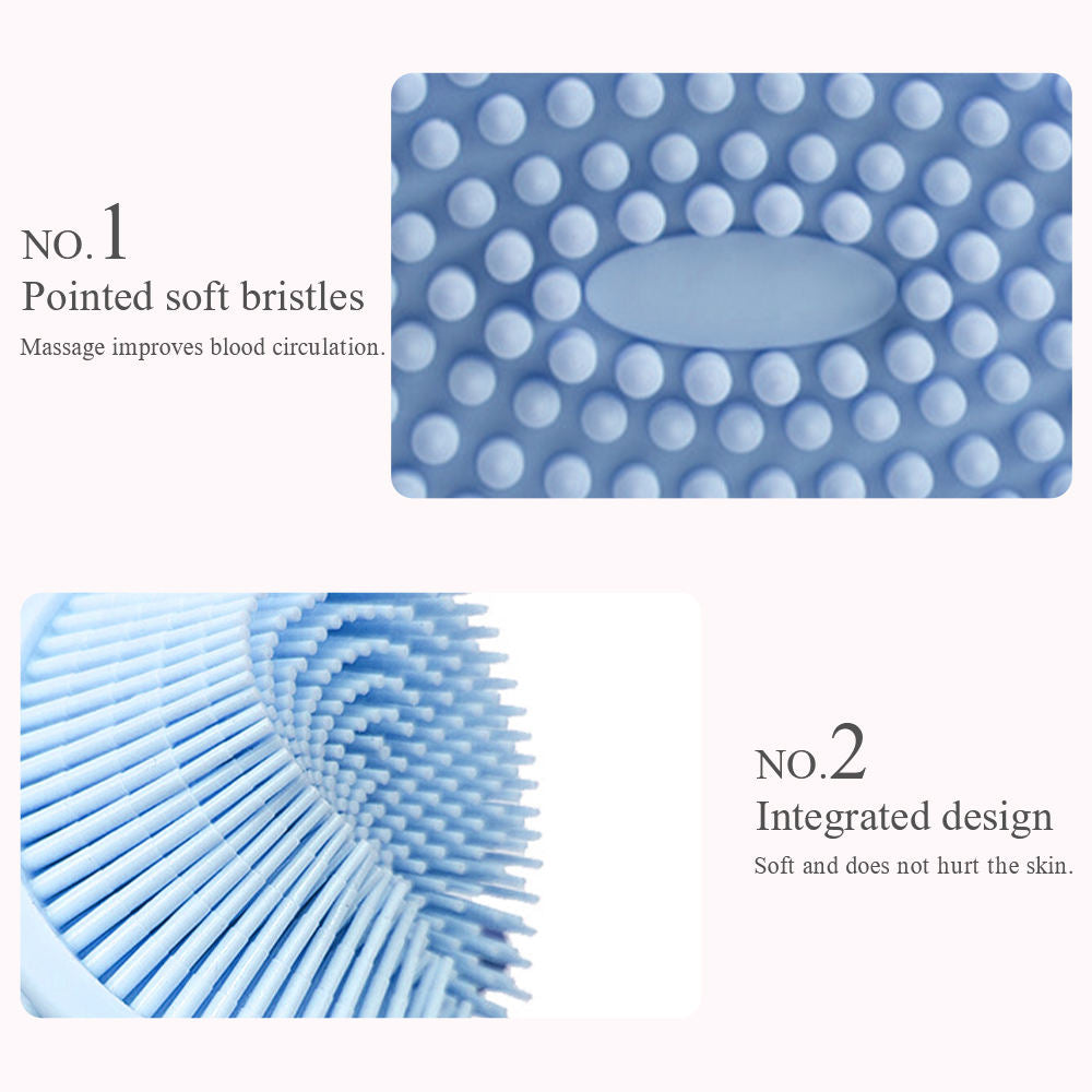 Silicone Bath Brush | 2 in 1 Face & Body Brush with Massager | Super Soft Exfoliating Shower Scrubber Gently Clean Skin