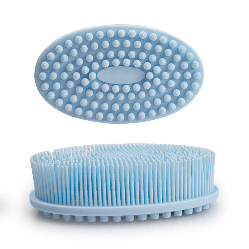 Silicone Bath Brush | 2 in 1 Face & Body Brush with Massager | Super Soft Exfoliating Shower Scrubber Gently Clean Skin