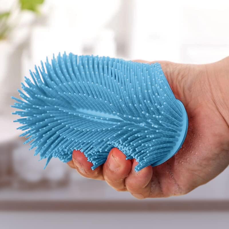 Silicone Bath Brush | 2 in 1 Face & Body Brush with Massager | Super Soft Exfoliating Shower Scrubber Gently Clean Skin
