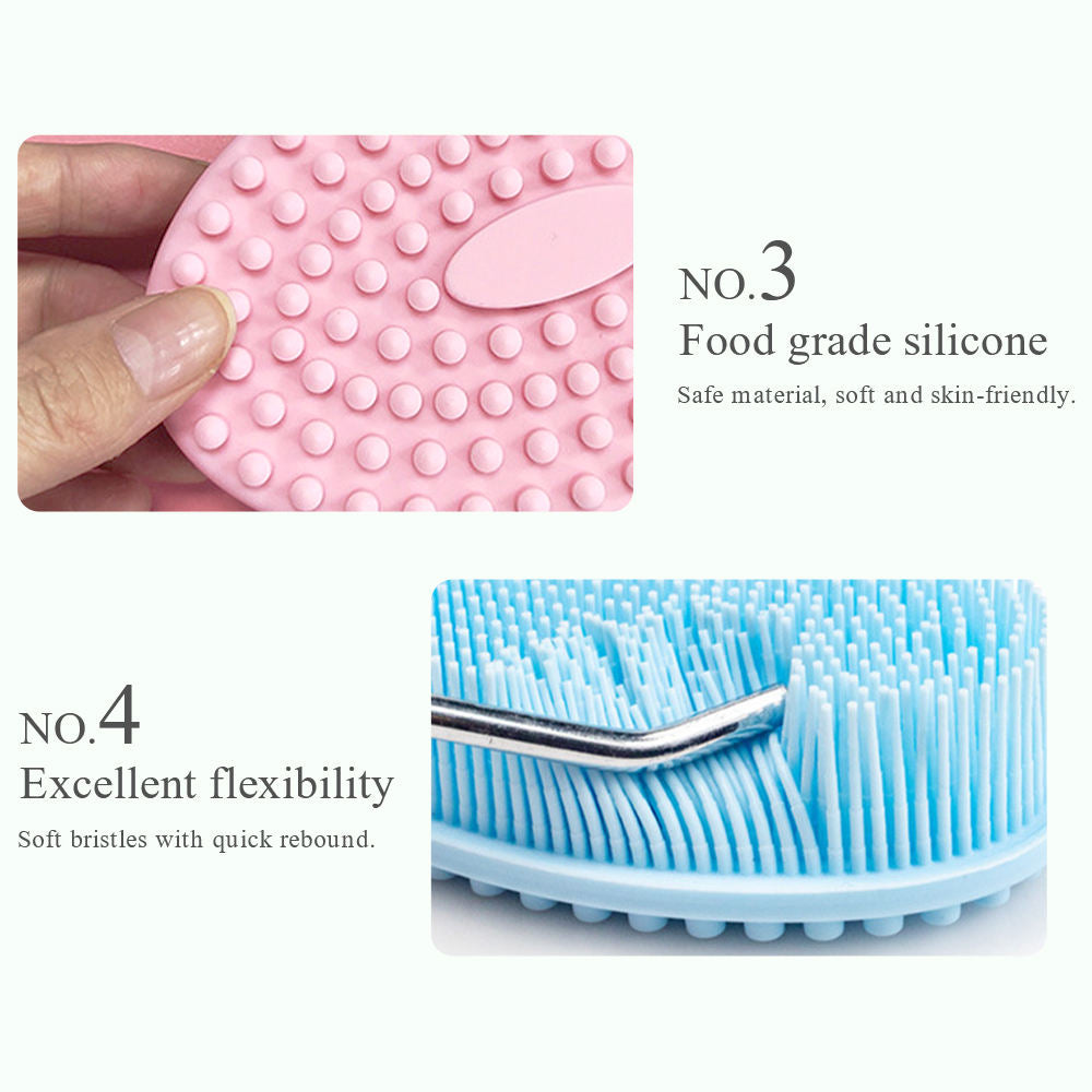 Silicone Bath Brush | 2 in 1 Face & Body Brush with Massager | Super Soft Exfoliating Shower Scrubber Gently Clean Skin