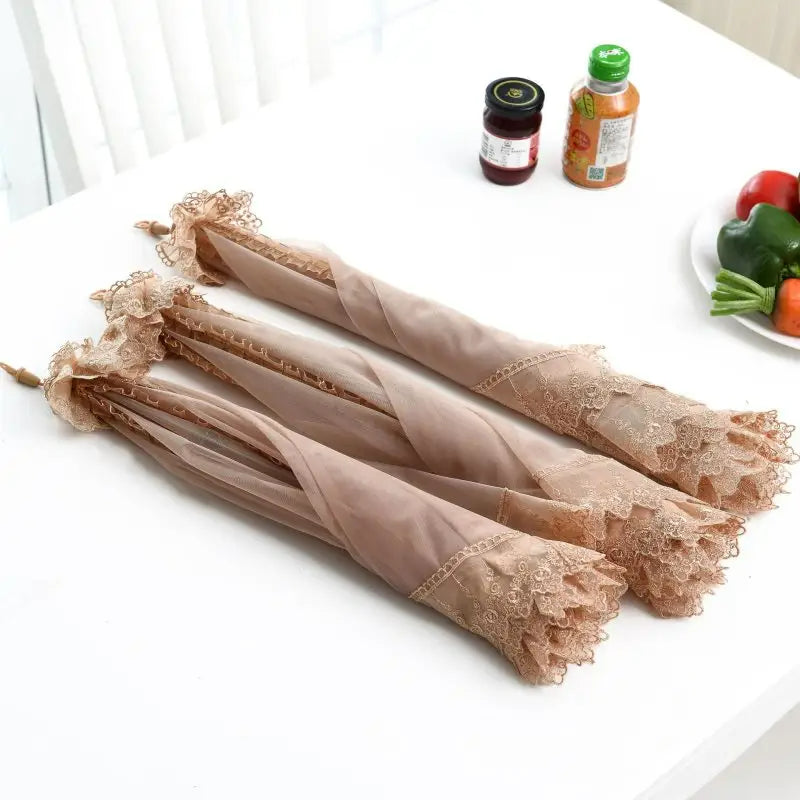 Food Cover Mesh Nets | Kitchen Umbrella Tent | Foldable with Pop-up Lid (Golden color)