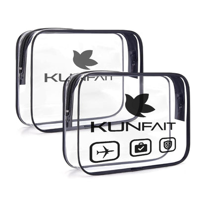 KUNFAIT Transparent PVC Makeup Pouch Travel Organizer Zipper for Men & Women
