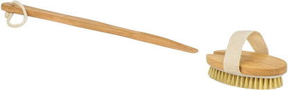 Detachable Wooden Bath Brush with Natural Bristles | With Handle for Exfoliating Back, Body & Feet, Suitable for All Skin Type | 1 Piece