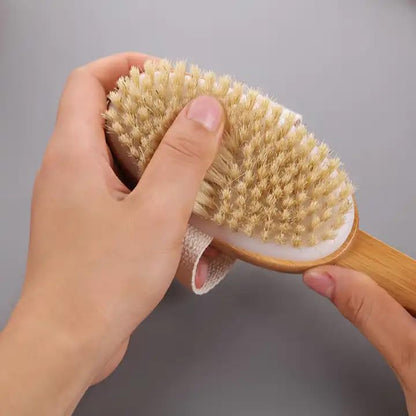 Detachable Wooden Bath Brush with Natural Bristles| Set of 1