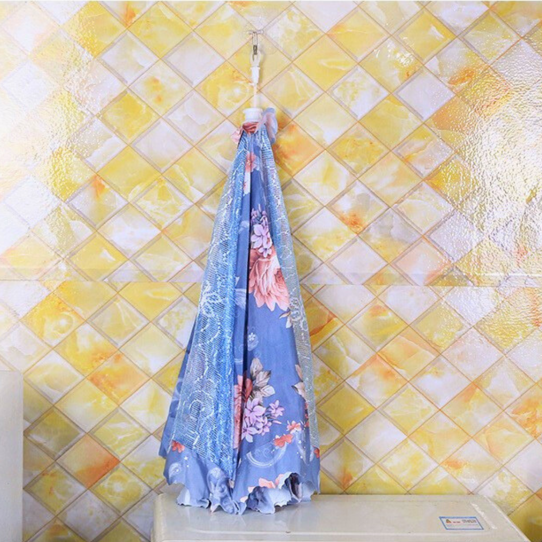 Premium Food Covering Tent | Foldable Umbrella Net with Pop-up Lid | Large Size (Floral CUISINEKEEPER)