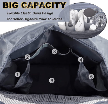 KUNFAIT Hanging Cosmetic Bag with Hook – Waterproof Travel Toiletry Organizer