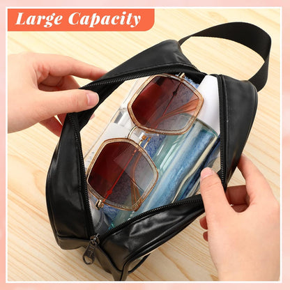 KUNFAIT (PACK OF 2) Small Makeup Pouch Toiletry Travel Bag – Portable Transparent Cosmetic Organizer