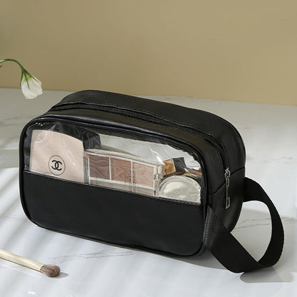 KUNFAIT (PACK OF 2) Small Makeup Pouch Toiletry Travel Bag – Portable Transparent Cosmetic Organizer