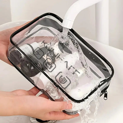 KUNFAIT Transparent PVC Makeup Pouch Travel Organizer Zipper for Men & Women