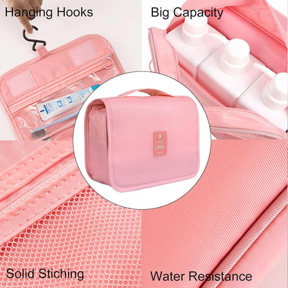 KUNFAIT Hanging Cosmetic Bag with Hook – Waterproof Travel Toiletry Organizer