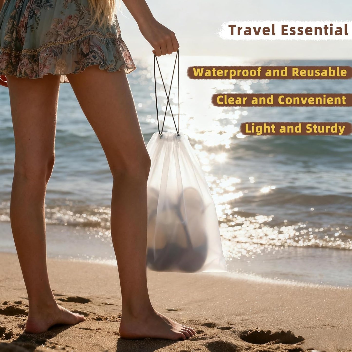 KUNFAIT Shoe Bags for Travel | Drawstring Packing Bags | Dustproof Waterproof Portable Storage Bags