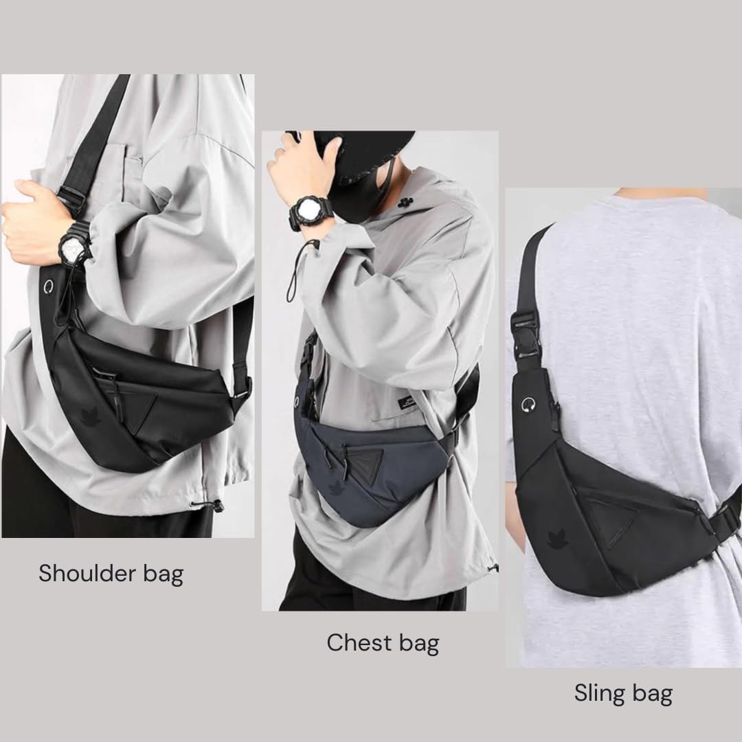 Kunfait's Unisex Boomerang Styled Crossbody Waterproof Travel Sling Bag