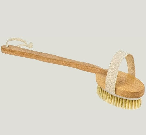 Detachable Wooden Bath Brush with Natural Bristles | With Handle for Exfoliating Back, Body & Feet, Suitable for All Skin Type | 1 Piece