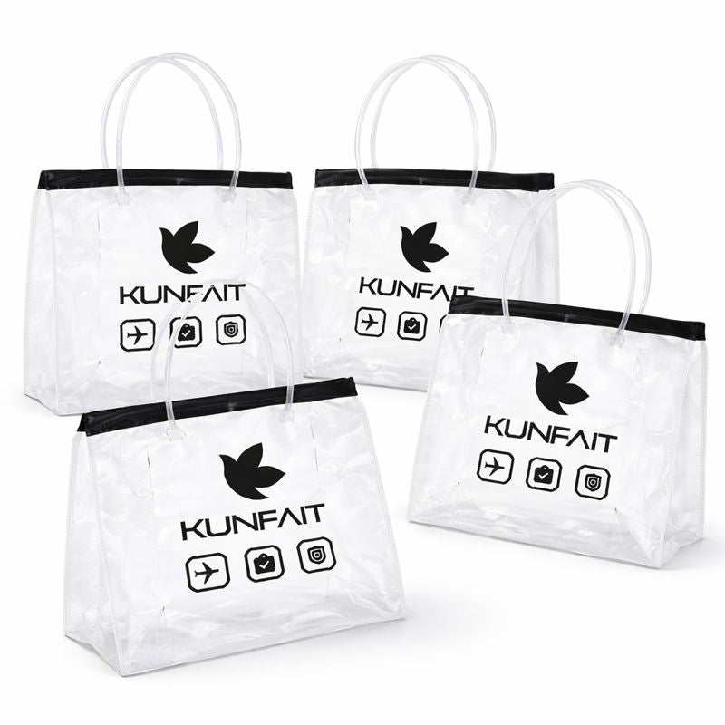 KUNFAIT Transparent Tote Bag for Travel Cosmetics | Organise Toiletry Kits for Men & Women