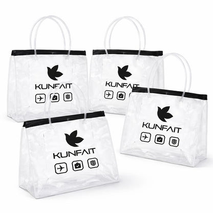 KUNFAIT Transparent Tote Bag for Travel Cosmetics | Organise Toiletry Kits for Men & Women