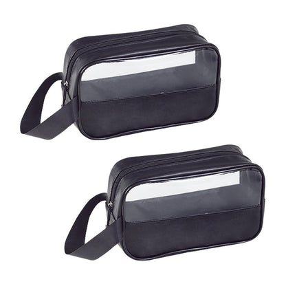 KUNFAIT (PACK OF 2) Small Makeup Pouch Toiletry Travel Bag – Portable Transparent Cosmetic Organizer
