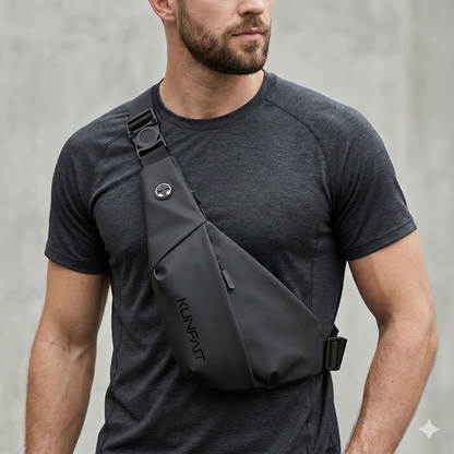 KUNFAIT Unisex Boomerang Styled Crossbody Travel Sling Bag