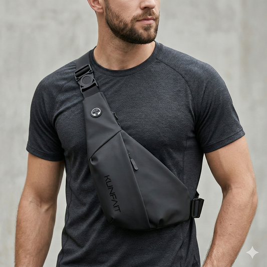 KUNFAIT Unisex Boomerang Styled Crossbody Travel Sling Bag