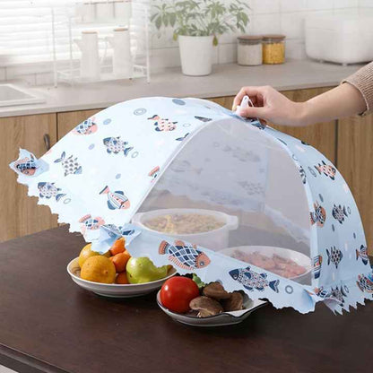 Premium Food Covering Tent | Foldable Umbrella Net with Pop-up Lid | Large Size (FISH MESHMASTER)