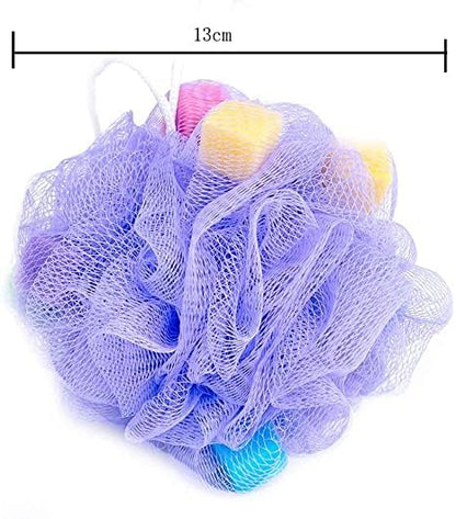 Luxurious Sponge Shower Loofah for Spa-like Exfoliation and Relaxation | Mesh Pouf Shower Balls | Body Scrubber for Men & Women| Pack of 3
