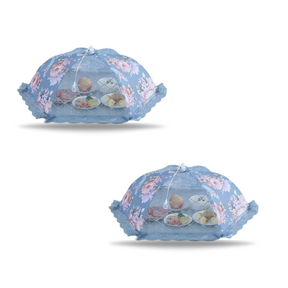 Premium Food Covering Tent | Foldable Umbrella Net with Pop-up Lid | Large Size (Floral CUISINEKEEPER)