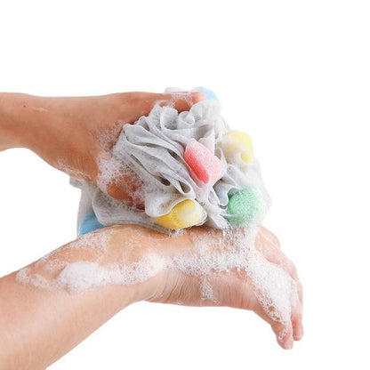 Luxurious Sponge Shower Loofah for Spa-like Exfoliation and Relaxation | Mesh Pouf Shower Balls | Body Scrubber for Men & Women| Pack of 3