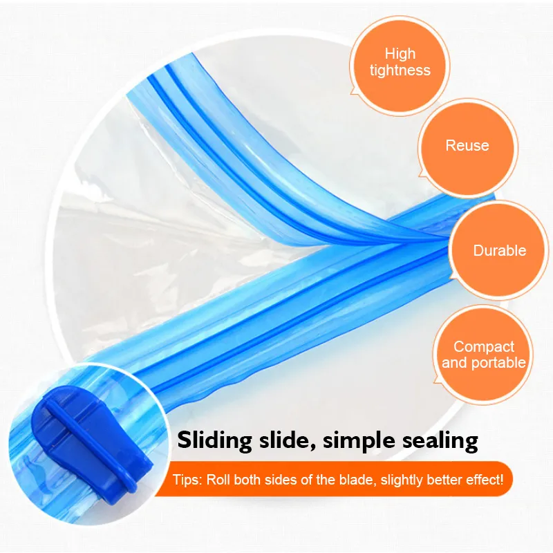 KUNFAIT Vaccum Compression Hand Roll up Storage bags for Clothes & Wardrobe Organiser (No Vaccum or Pump Needed) Reusable & Airtight Size (S, M, L)