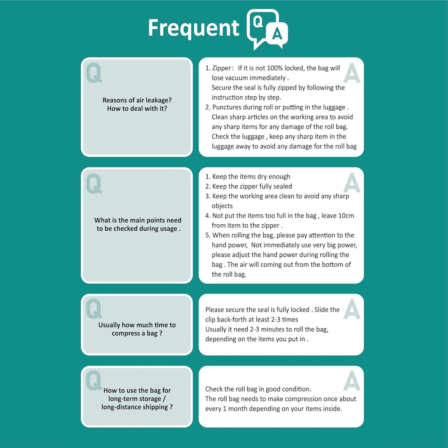 KUNFAIT Vaccum Compression Hand Roll up Storage bags for Clothes & Wardrobe Organiser (No Vaccum or Pump Needed) Reusable & Airtight Size (S, M, L)