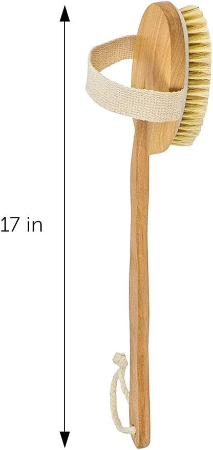 Detachable Wooden Bath Brush with Natural Bristles| Set of 1